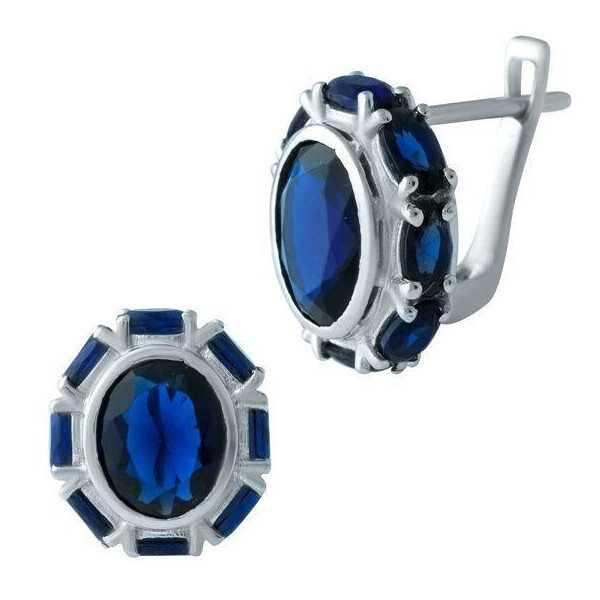 

Серебряные серьги GS с сапфиром nano (1932995)