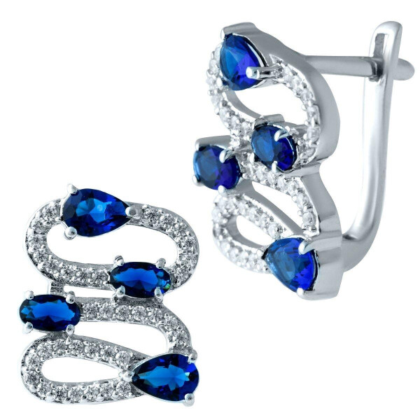 

Серебряные серьги GS с сапфиром nano (1911846)