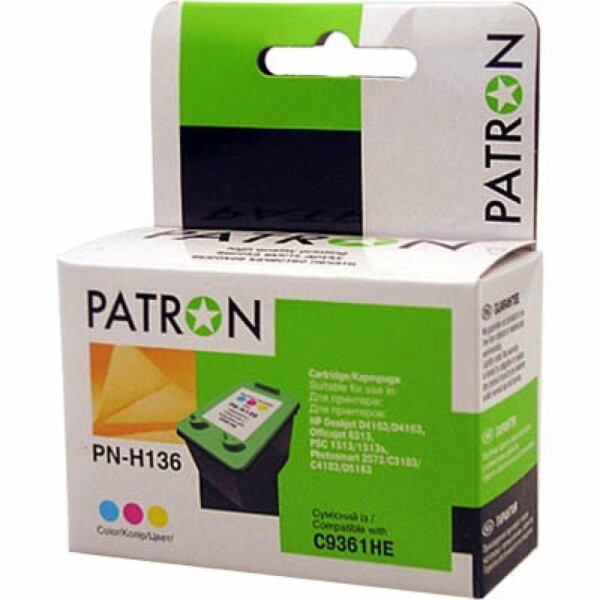 

Картридж PATRON для HP PN-H136 COLOUR (C9361HE) (CI-HP-C9361HE-C-PN)