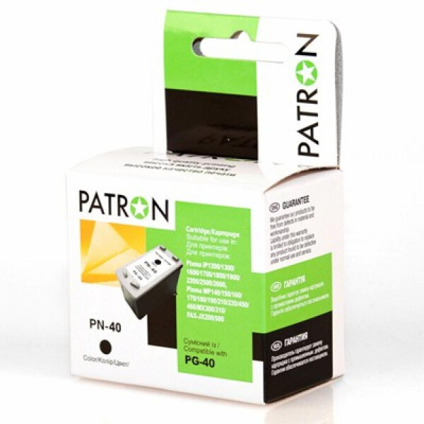 

Картридж PATRON CANON PG-40Bk BLACK (CI-CAN-PG-40-B-PN)