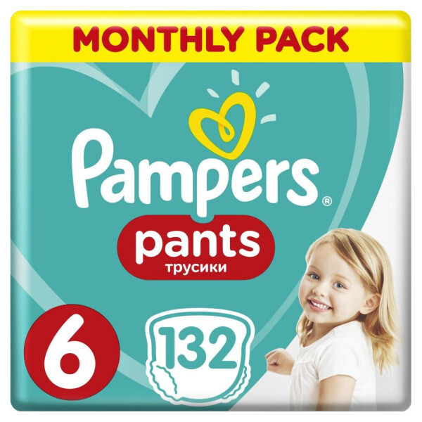

Подгузник Pampers трусики Pants Extra Large Размер 6 (15+ кг) 132 шт (8001090808080)