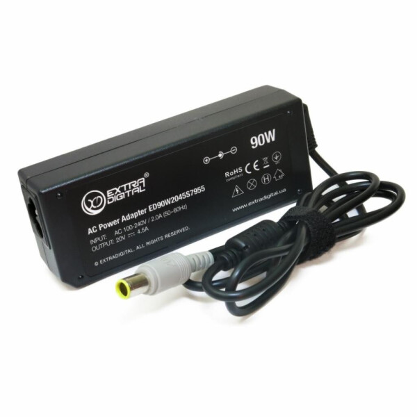 

Блок питания к ноутбуку EXTRADIGITAL IBM 20V, 4.5A, 90W (7.9x5.5) (PSI3810)