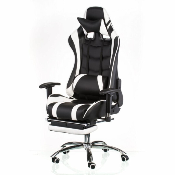 

Кресло игровое Special4You ExtremeRace black/white with footrest (000002300)