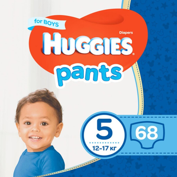 

Подгузники Huggies Pants 5 для мальчиков (12-17 кг) 68 шт (5029053564128)