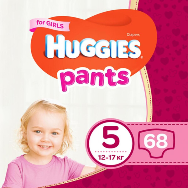 

Подгузник Huggies Pants 5 для девочек (12-17 кг) 68 шт (5029053564111)