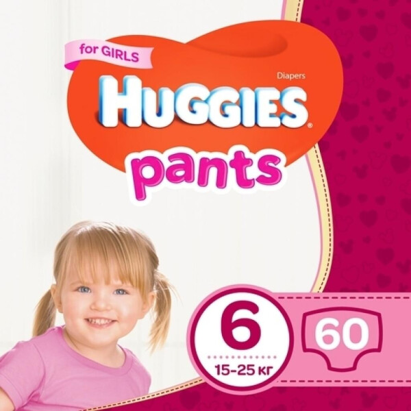 

Подгузник Huggies Pants 6 для девочек (15-25 кг) 60 шт (5029053564135)