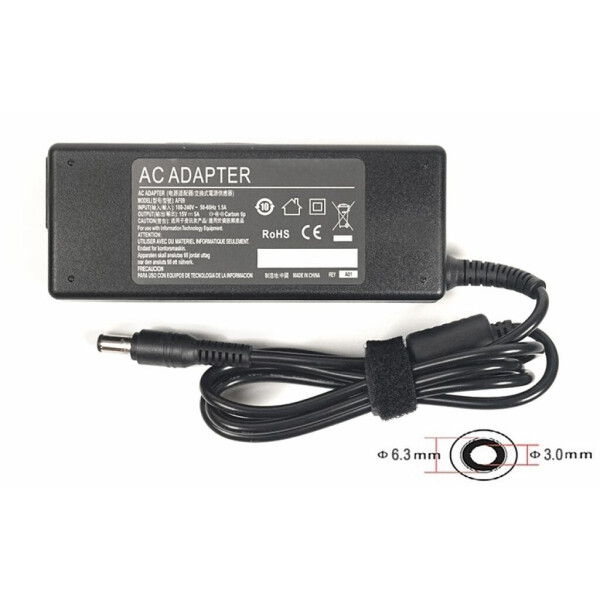 

Блок питания к ноутбуку PowerPlant TOSHIBA 220V, 15V 75W 5A (6.3*3.0) (TO75C6330)