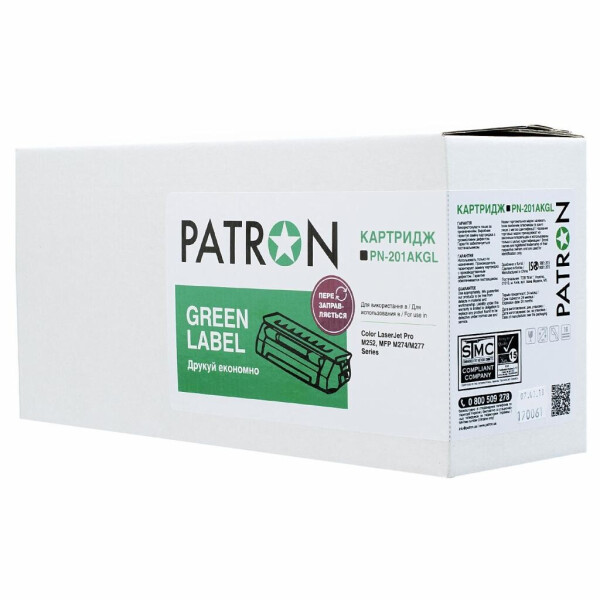 

Картридж PATRON HP CLJ CF400A BLACK GREEN Label (PN-201AKGL)