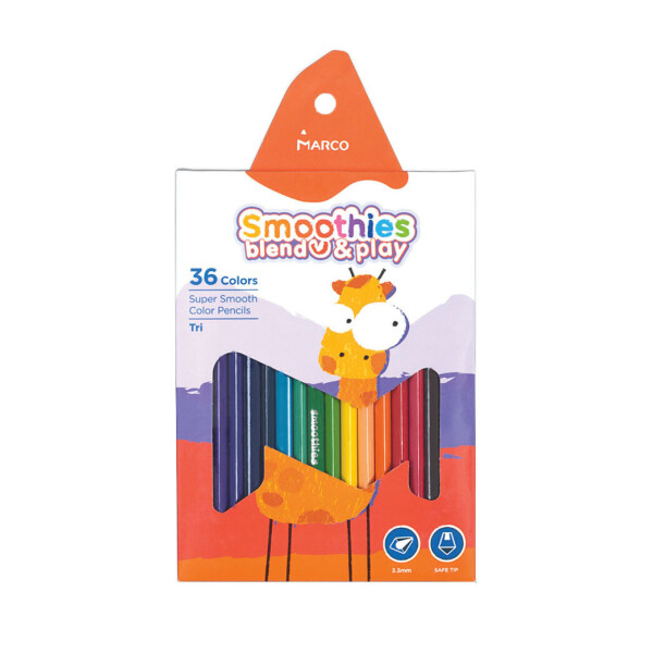 

Карандаши цветные треугольные Marco Smoothies 36 цветов 3.3mm в картонной упаковке (2150-36CB)