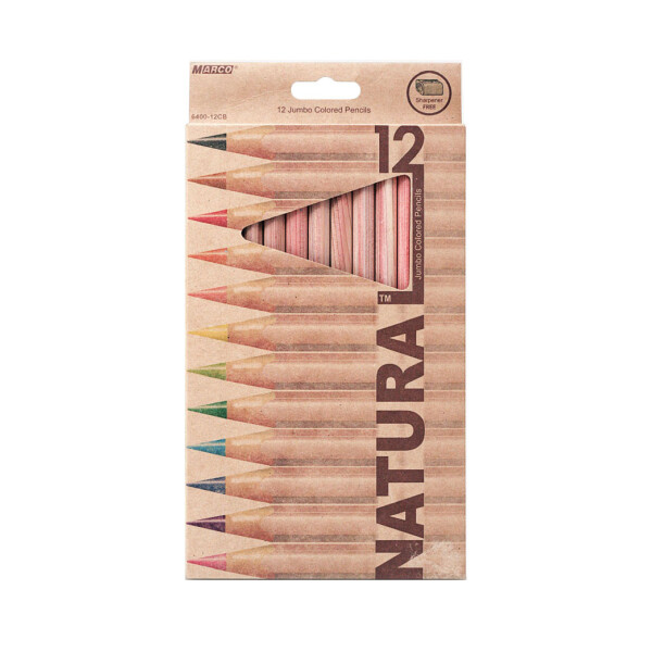 

Карандаши цветные Marco Natural Jumbo 12 цветов 5mm в картонной упаковке (6400-12)