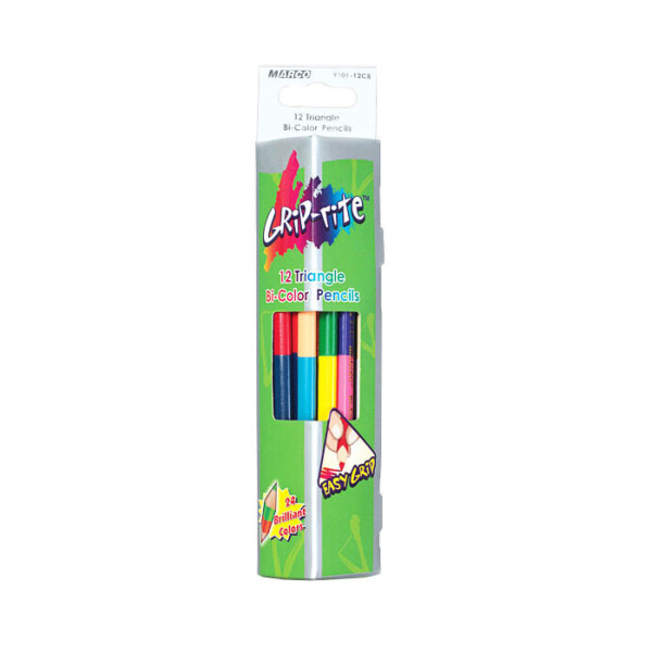 

Карандаши треугольные двухсторонние Marco Grip-Rite 24 цвета (9101-12)