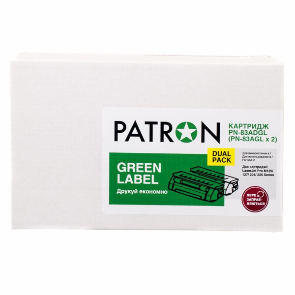 

Картридж PATRON HP LJ CF283A GREEN Label (DUAL PACK) (PN-83ADGL)
