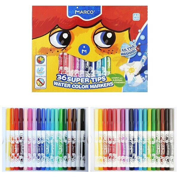 

Фломастеры Marco Super Washable Jumbo толстые 36 цветов (1632-36CB)