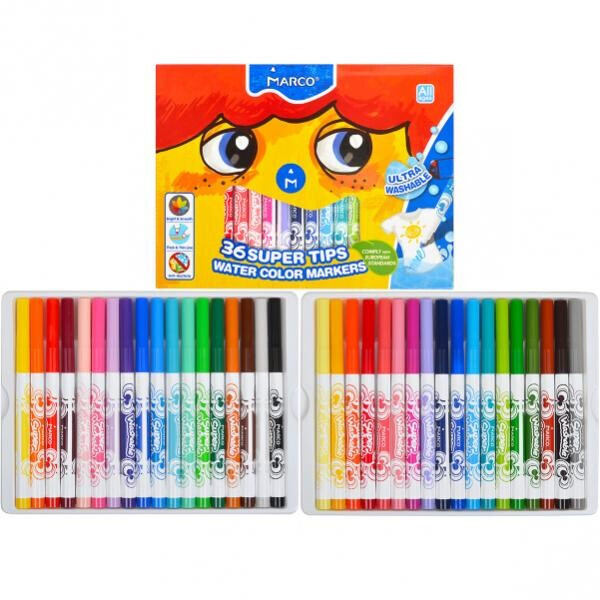 

Фломастеры Marco Super Washable 12 цветов (1630-12CB)