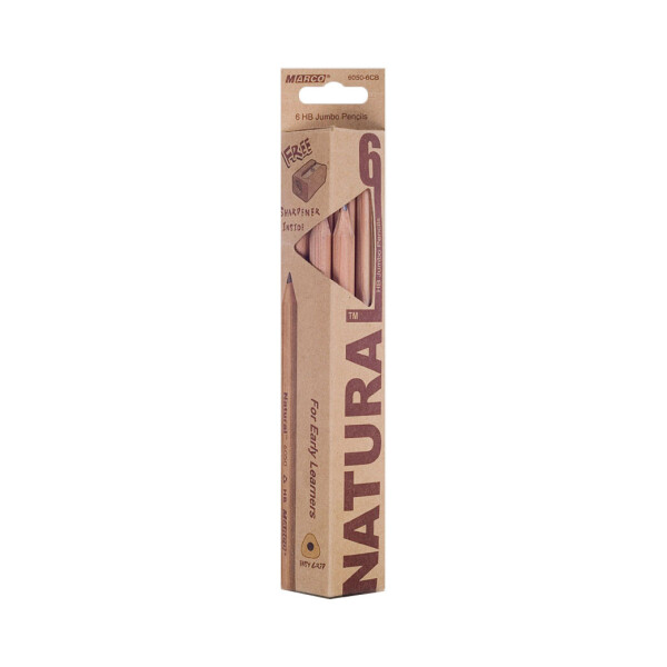

Карандаши графитные толстые HB Marco Natural Jumbo 6 штук (6050-6CB)
