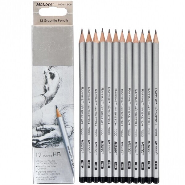 

Карандаши графитные HB Marco Raffine 12 штук 3.7mm (7000-12CB)