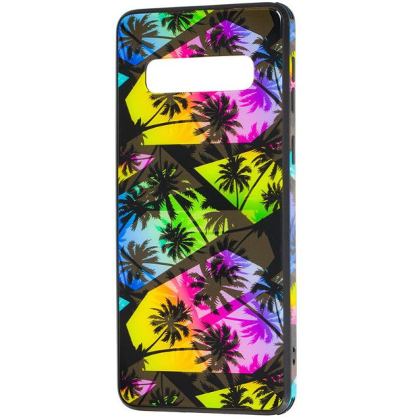 

TPU+Glass Cute Print для Samsung Galaxy S10 (Пальмы) (747555)