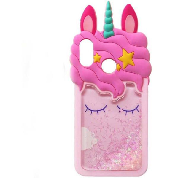 

силиконовый Unicorn 3D для Xiaomi Redmi Note 5 Pro / Note 5 (DC) / Mi 6X / Mi A2 (Розовый) (685072)