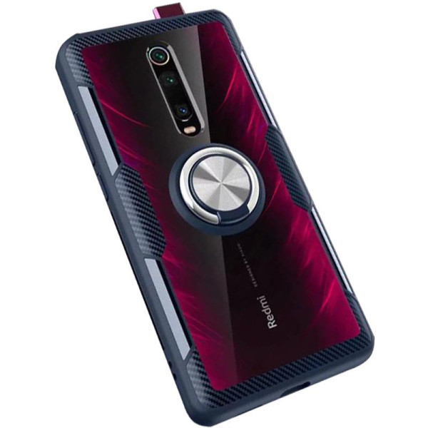 

TPU+PC Deen CrystalRing под магнитный держатель для Xiaomi Redmi K20 /K20 Pro / Mi9T /Mi9T Pro (Бесцветный / Темно-синий) (746685)