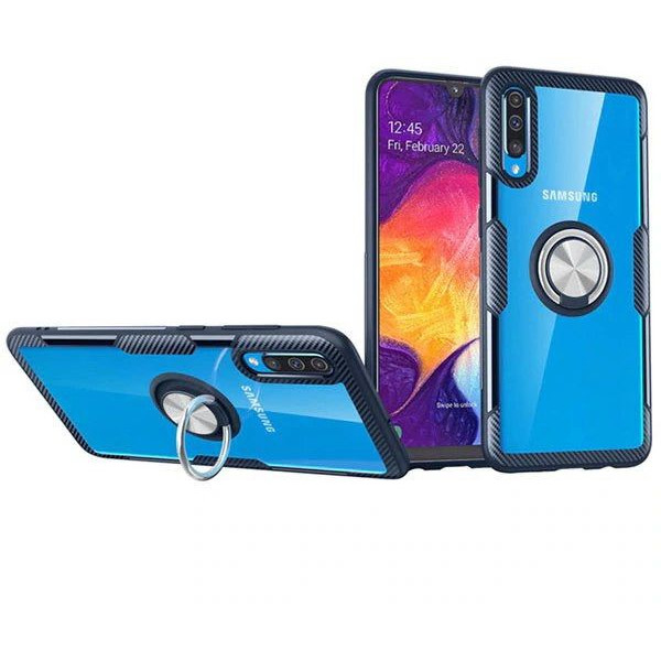 

TPU+PC Deen CrystalRing под магнитный держатель для Samsung Galaxy A50 (A505F) (Бесцветный / Темно-синий) (746675)