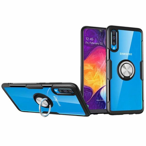 

TPU+PC Deen CrystalRing под магнитный держатель для Samsung Galaxy A50 (A505F) (Бесцветный / Черный) (746676)