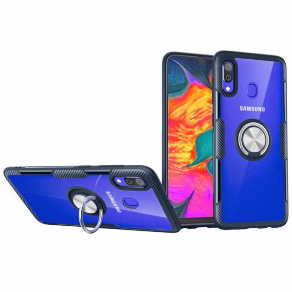 

TPU+PC Deen CrystalRing под магнитный держатель для Samsung Galaxy A20 / A30 (Бесцветный / Темно-синий) (746670)