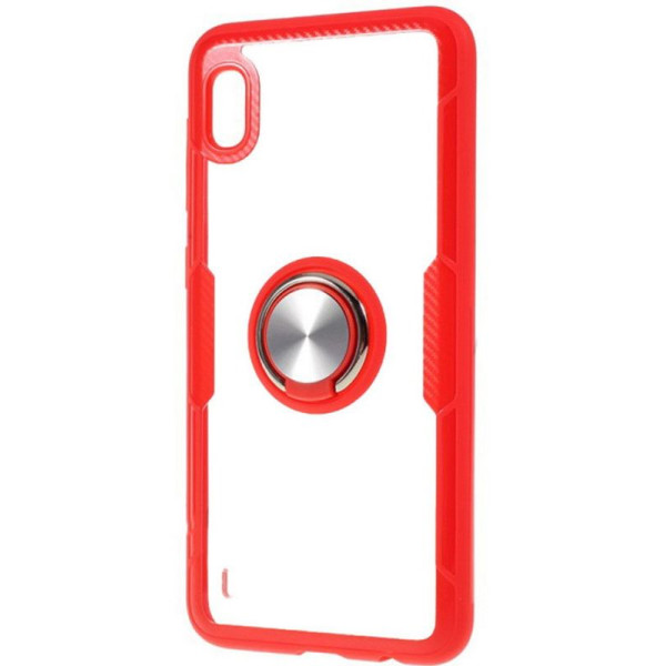 

TPU+PC Deen CrystalRing под магнитный держатель для Samsung Galaxy A10 (A105F) (Бесцветный / Красный) (746663)