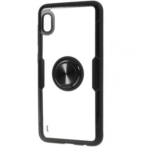 

TPU+PC Deen CrystalRing под магнитный держатель для Samsung Galaxy A10 (A105F) (Бесцветный / Черный) (746666)