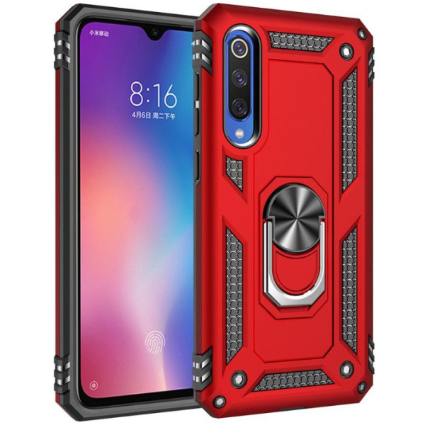 

Чехол ударопрочный Serge Ring под магнитный держатель для Xiaomi Mi 9 SE (Красный) (717445)