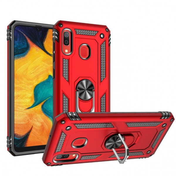 

ударопрочный Serge Ring под магнитный держатель для Samsung Galaxy A20 / A30 (Красный) (717426)