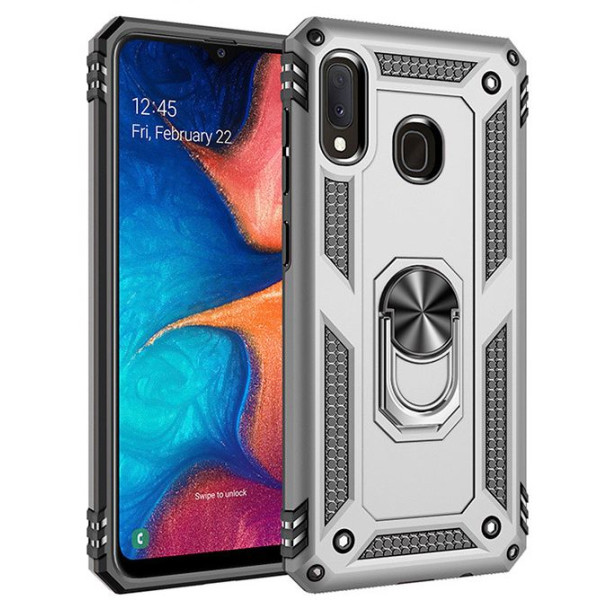 

ударопрочный Serge Ring под магнитный держатель для Samsung Galaxy A20 / A30 (Серебряный) (717427)