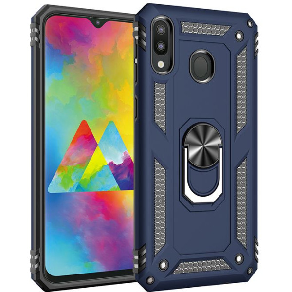 

ударопрочный Serge Ring под магнитный держатель для Samsung Galaxy A20 / A30 (Темно-синий ) (717428)