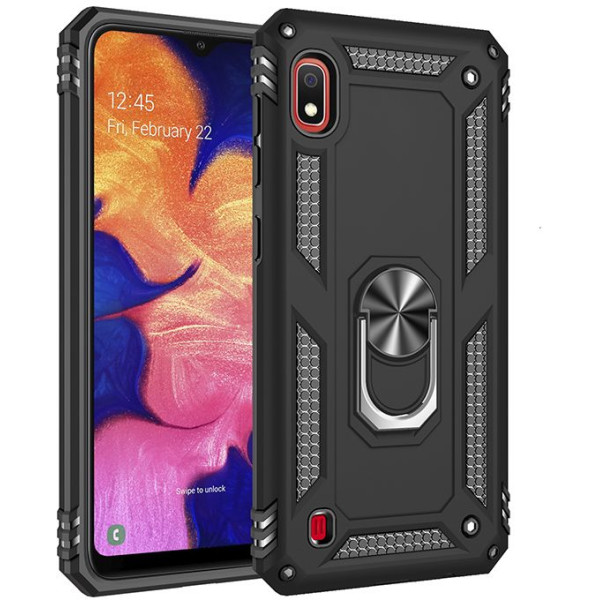 

ударопрочный Serge Ring под магнитный держатель для Samsung Galaxy A10 (A105F) (Черный) (717424)