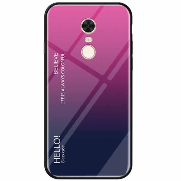 

TPU+Glass Gradient HELLO для Xiaomi Redmi 5 Plus / Redmi Note 5 (SC) (Малиновый) (661748)