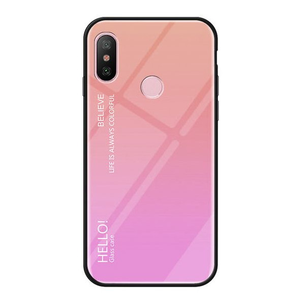 

TPU+Glass Gradient HELLO для Xiaomi Mi A2 Lite / Xiaomi Redmi 6 Pro (Розовый) (661743)