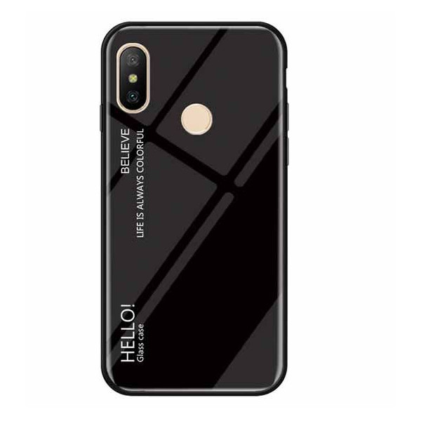 

TPU+Glass Gradient HELLO для Xiaomi Mi A2 Lite / Xiaomi Redmi 6 Pro (Черный) (661745)
