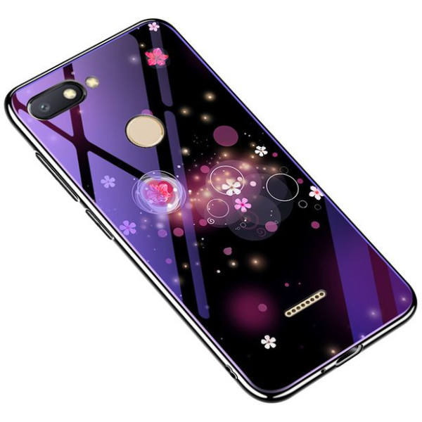 

TPU+Glass Fantasy с глянцевыми торцами для Xiaomi Redmi 6 (Пузырьки и цветы) (660425)