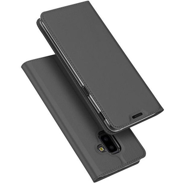 

(книжка) Dux Ducis с карманом для визиток для Samsung Galaxy J6+ (2018) (Серый) (682407)
