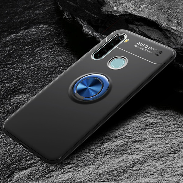 

TPU чехол Deen ColorRing под магнитный держатель (opp) для Xiaomi Redmi Note 8T Черный / Синий (127433)