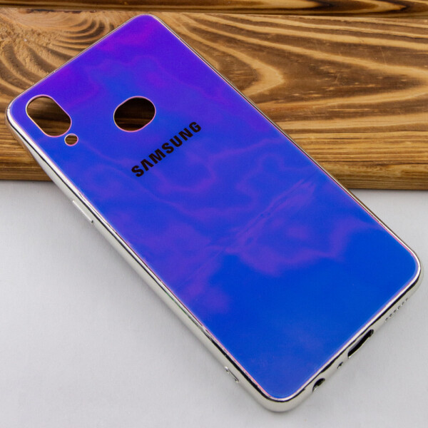 

TPU+Glass чехол Gradient Rainbow с лого для Samsung Galaxy A10s Фиолетовый (112978)