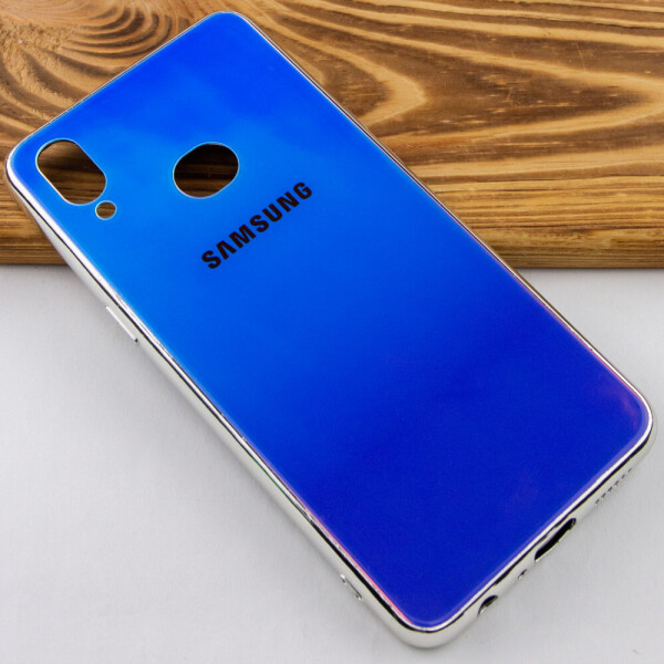 

TPU+Glass чехол Gradient Rainbow с лого для Samsung Galaxy A10s Синий (112977)