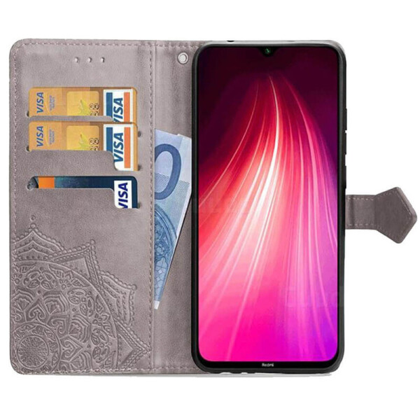 

Кожаный чехол (книжка) Art Case с визитницей для Xiaomi Redmi Note 8T Серый (120333)