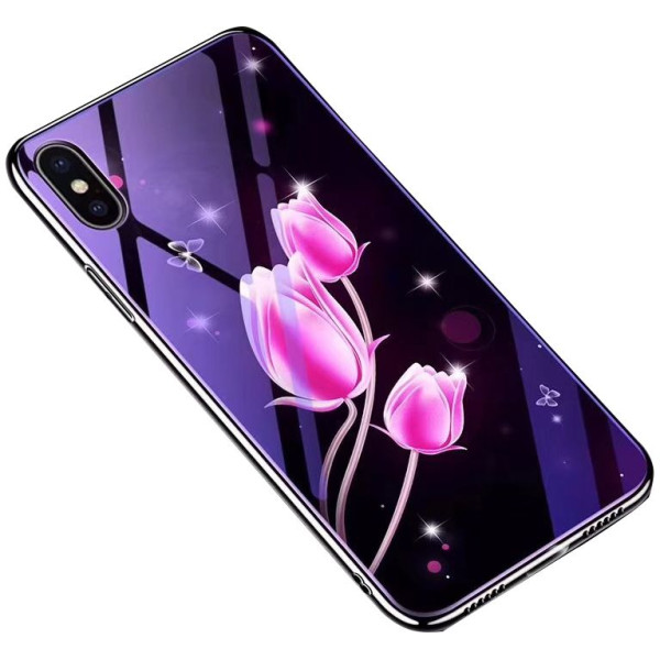 

TPU+Glass Fantasy с глянцевыми торцами для Apple iPhone X (5.8) (Тюльпаны) (580934)