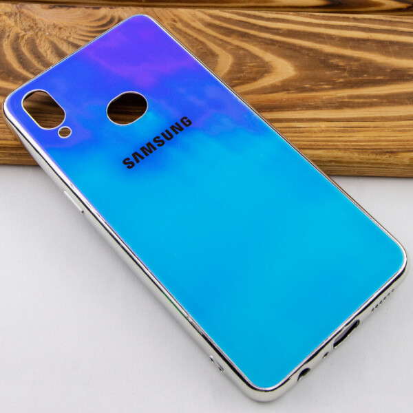 

TPU+Glass чехол Gradient Rainbow с лого для Samsung Galaxy A10s Голубой (112975)