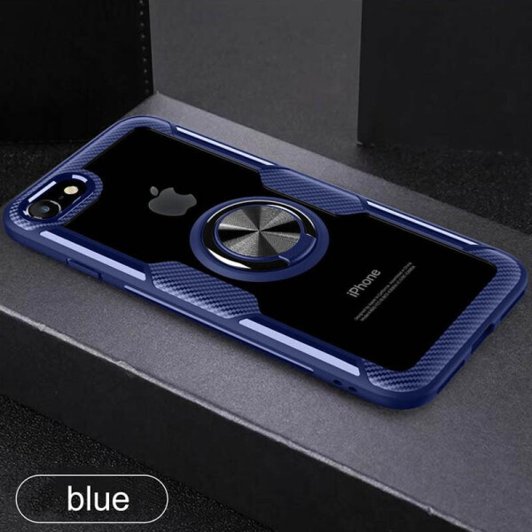 

TPU+PC чехол Deen CrystalRing for Magnet (opp) для Apple iPhone 7 / 8 / SE (2020) Бесцветный / Синий (129838)