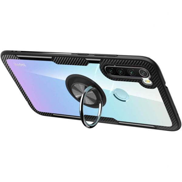 

TPU+PC чехол Deen CrystalRing под магнитный держатель для Xiaomi Redmi Note 8T Бесцветный / Черный (131557)