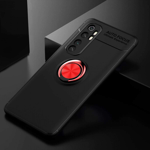 

TPU чехол Deen ColorRing под магнитный держатель (opp) для Xiaomi Mi Note 10 Черный / Красный (133371)