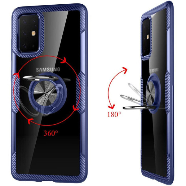 

TPU+PC чехол Deen CrystalRing for Magnet (opp) для Samsung Galaxy A71 Бесцветный / Синий (127871)