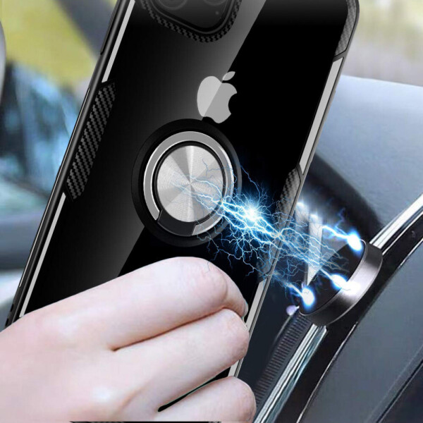 

TPU+PC чехол Deen CrystalRing for Magnet (opp) для Apple iPhone 11 Pro (5.8") Бесцветный / Черный (127863)