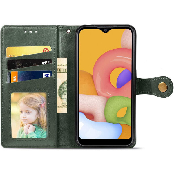 

Кожаный чехол книжка GETMAN Gallant (PU) для Samsung Galaxy A01 Зеленый (128756)